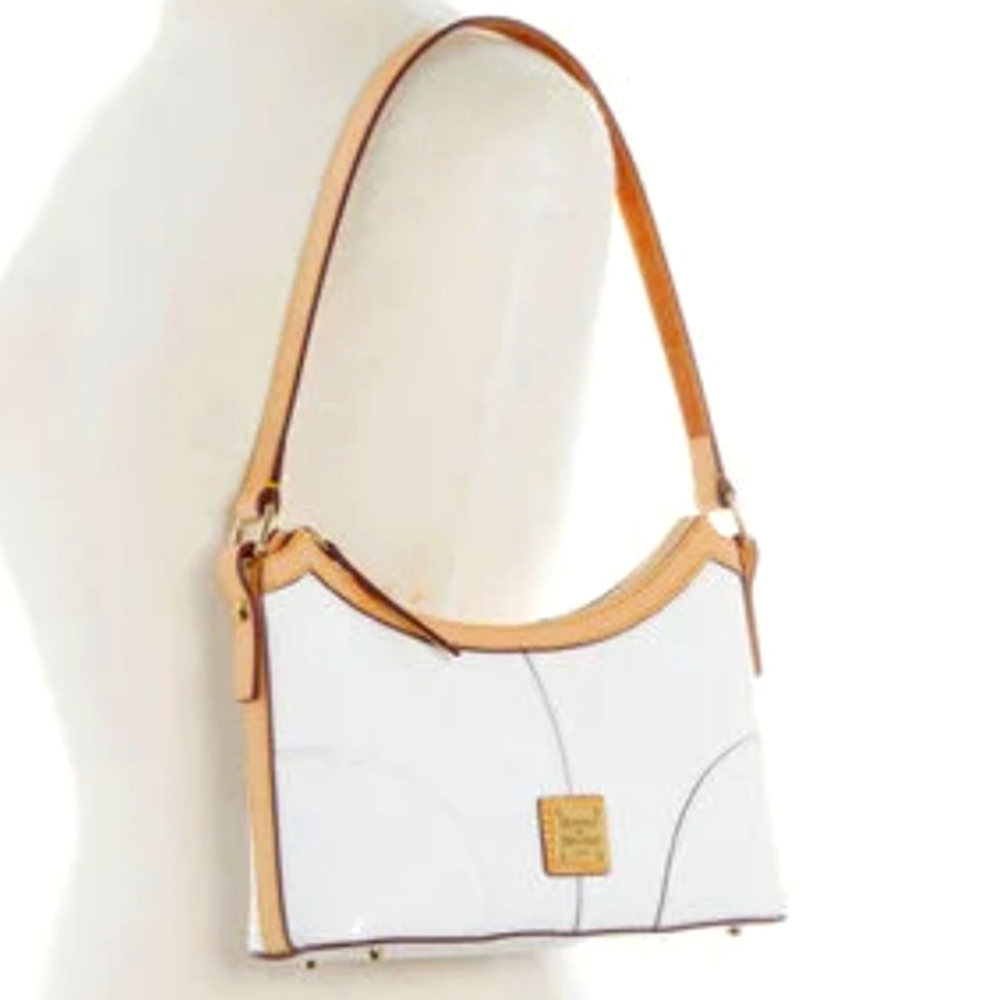 Dooney & Bourke Patent Leather Baguette Shoulder Bag white NWT W/ Dustbag